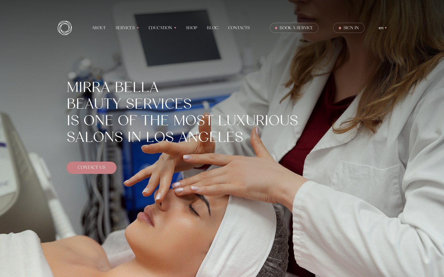 Mirra Bella salon website, beauty vertical, live client