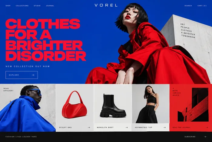 Fashion store website concept.