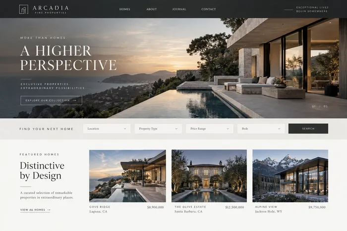 Real estate website concept.