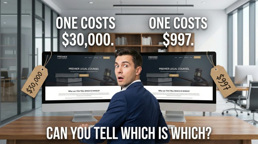 Before and after comparison of $997 law firm website redesign