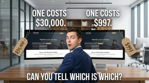 Before and after comparison of $997 law firm website redesign