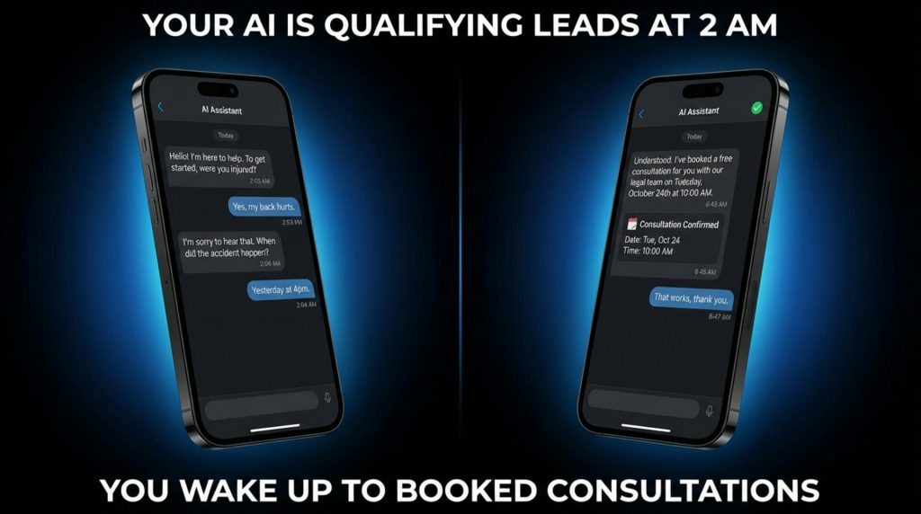 AI SMS conversation pre-qualifying personal injury lead on mobile phone