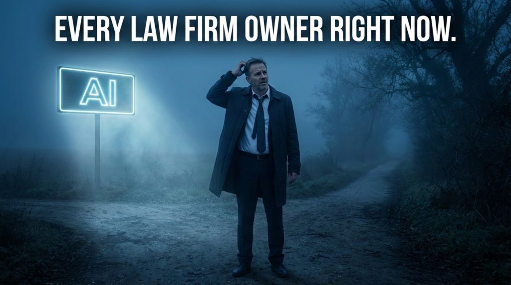 Law firm owner at crossroads choosing between AI and traditional methods
