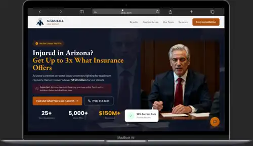 PI law firm landing page design by 2bizy
