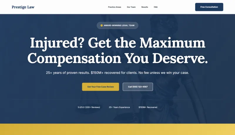 Prestige law firm website design by 2bizy