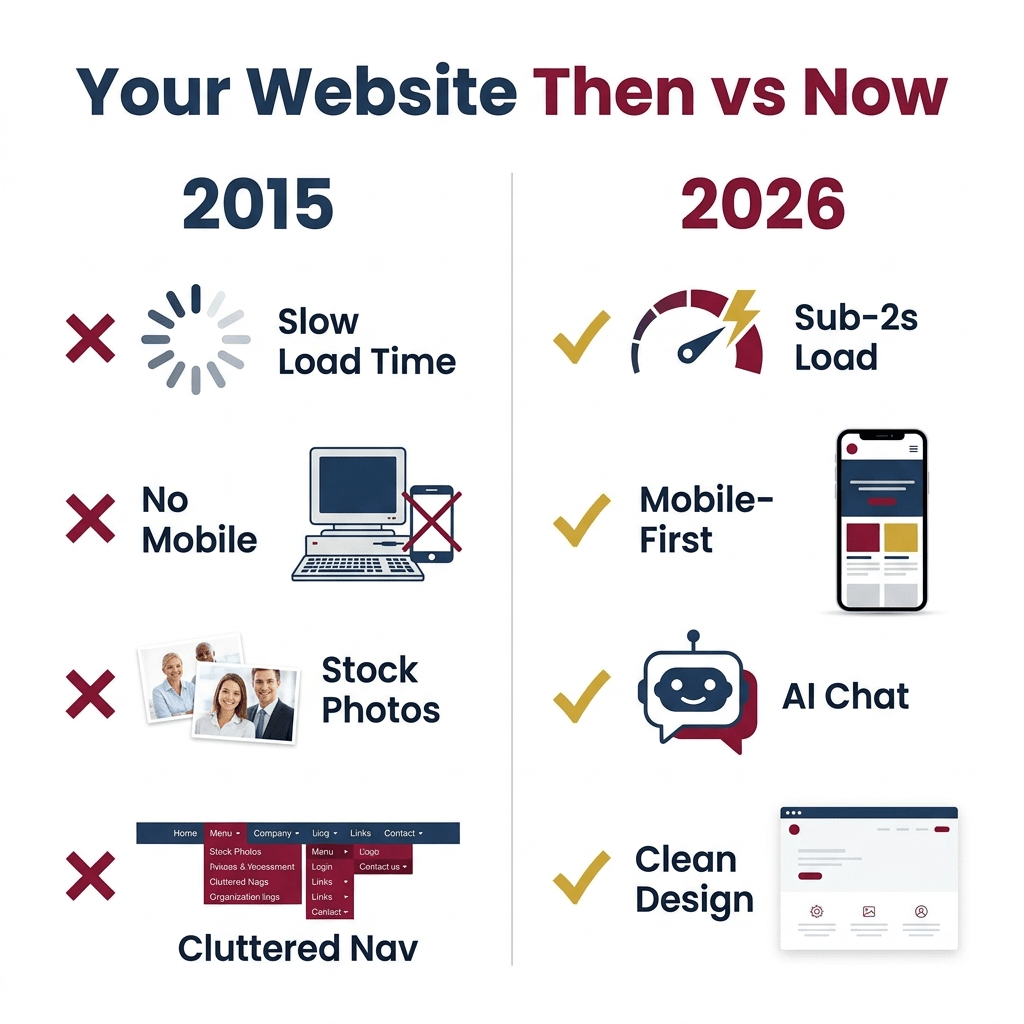 Outdated law firm website vs modern 2026 website comparison